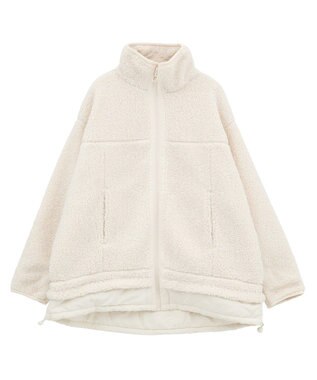 Green Parks 異素材コンビスタンドボアブルゾン Ivory