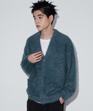 WEGO 【ユニセックス着用ITEM】フェザーカーディガン ブルー