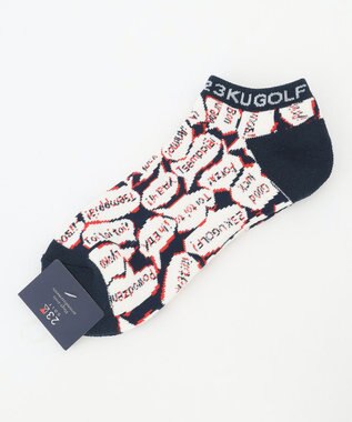 23区GOLF 【MEN】ＹＥＬＬ柄 アンクルソックス ネイビー系5