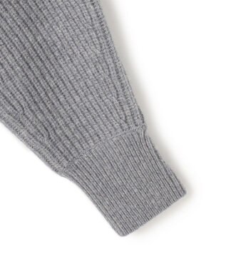 23区 S 【洗える】ウールカシミヤチャンキー クロップド スキッパーニット ライトグレー系