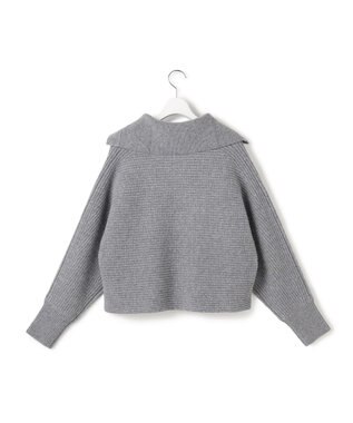 23区 S 【洗える】ウールカシミヤチャンキー クロップド スキッパーニット ライトグレー系