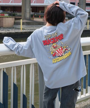 WEGO 【ユニセックス着用ITEM】ボーイズグラフィックBIG　T（LS） ブルー