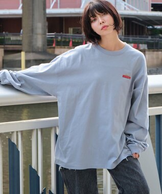 WEGO 【ユニセックス着用ITEM】ボーイズグラフィックBIG　T（LS） ブルー