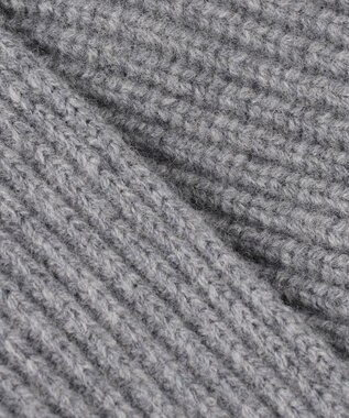 23区 S 【洗える】ウールカシミヤチャンキー クロップド スキッパーニット ライトグレー系