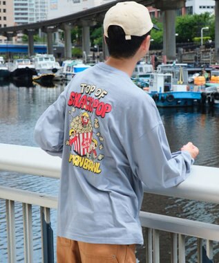 WEGO 【ユニセックス着用ITEM】ボーイズグラフィックBIG　T（LS） ブルー