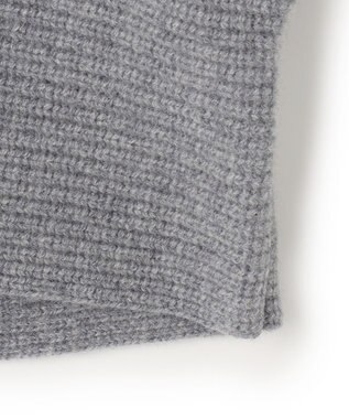 23区 S 【洗える】ウールカシミヤチャンキー クロップド スキッパーニット ライトグレー系