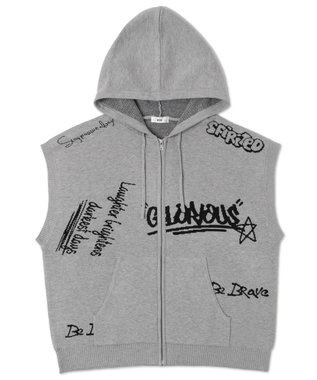 WEGO 【ユニセックス着用ITEM/MLサイズ展開】ジャガードノースリジップパーカー グレー