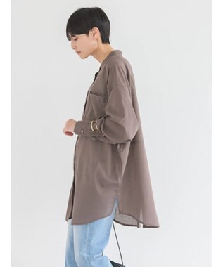 AMERICAN HOLIC イージーケア＋接触冷感　Ｗポケットシャツチュニック Brown