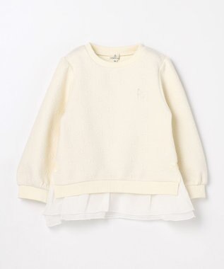 組曲 KIDS 【110-140㎝】フラワーキルト トレーナー アイボリー