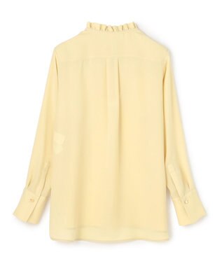 BEIGE， 【洗える】STOW / フリルタイブラウス Mustard