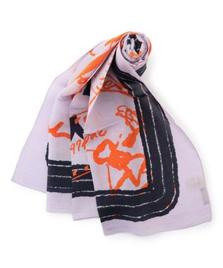 23区  manipuri インバージョンフィッシュ プリント ストール