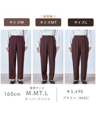 ANY L 【裏起毛/ウエストゴム】ウォームテーパードパンツ ブラウン