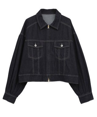 earth music&ecology ショートジップデニムジャケット Indigo