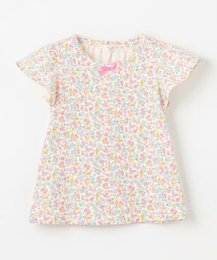 ANY KIDS 小花柄 プリント Tシャツ オフホワイト×花柄
