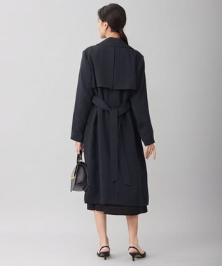 自由区 L トロトレンチロング丈 コート ネイビー系