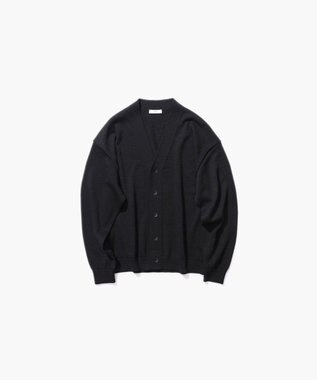 ATON WOOL WASHI | オーバーサイズカーディガン - UNISEX BLACK