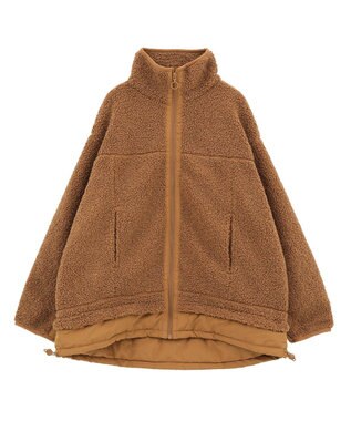 Green Parks 異素材コンビスタンドボアブルゾン Camel