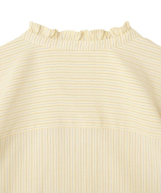 AMERICAN HOLIC スタンドフリルストライプスキッパーブラウス Yellow
