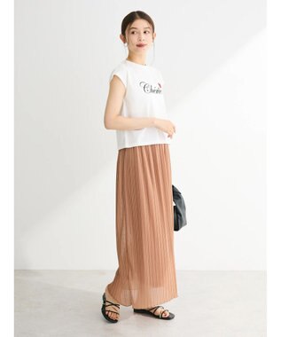 Green Parks ラメプリーツＩラインスカート Terracotta