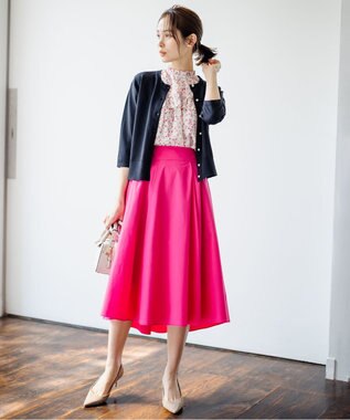 組曲 【速乾・撥水】ハイカウントタフタ スカート オールドローズ系