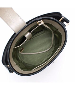 A.D.M.J. 【牛革】クラシックアニルブリロ/アールデコバケットトート18cm(ショルダーストラップ付) ブラック