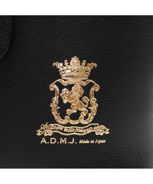 A.D.M.J. 【牛革】クラシックアニルブリロ/アールデコバケットトート18cm(ショルダーストラップ付) ブラック