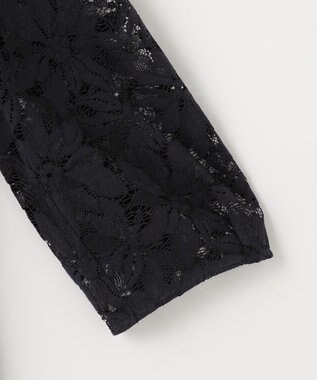 自由区 【XSサイズ～/洗える】フラワーコードレース サックワンピース ネイビー系