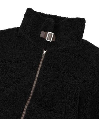 earth music&ecology ボアZIPブルゾン Black