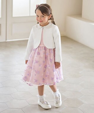 ANY KIDS ノーカラー ボレロジャケット ホワイト