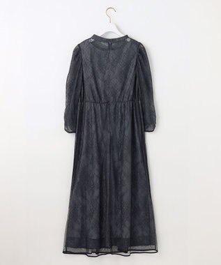 ANY SIS 【Lily calin】バイカラードットチュール ドレス ブルーグレー