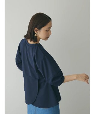 Green Parks armonia. ペプラム切替トップス Navy