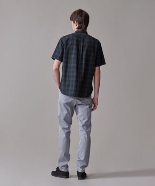 J.PRESS MEN 真夏を乗り切る爽快感と機能性【吸水速乾 / 接触冷感 / 高通気性 / ウォッシャブル】サッカーチェック シャツ / バンドカラー ネイビー系3