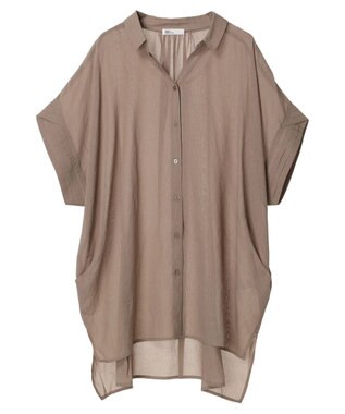 CRAFT STANDARD BOUTIQUE ヴィンテージボイルミルフィーユ襟付きシャツチュニック Mocha