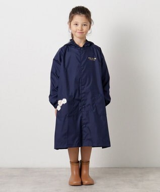 MOONBAT 【ジュニアリュック対応】ポールアンドジョー ポーチ付きキッズレインコート ネイビーブルー