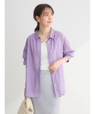 Green Parks インド綿 ボイルゆったりシャツ Purple