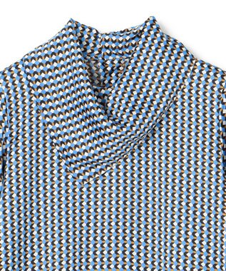 BEIGE， MABILLON / スカーフブラウス Sax x Brown