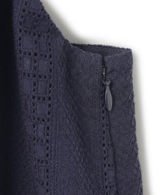 23区 【洗える】コットンエンブロイダリー オールインワン ネイビー系