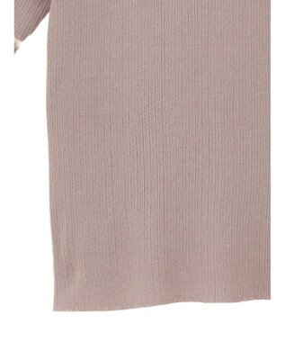 earth music&ecology ポイントシアーフリルニットプルオーバー Pink Beige