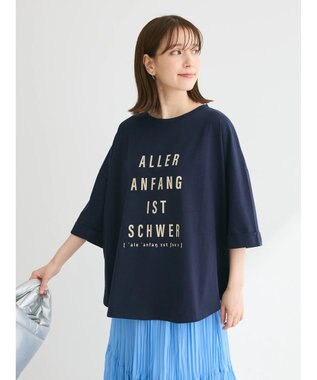 Green Parks インド綿 BIGサイズブロックロゴ半袖プルオーバー Navy