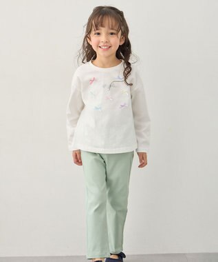 ANY KIDS 【綿100%】リボンアソート 長袖Tシャツ オフホワイト