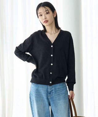 UNFILO L UVモイスト 2WAYカーディガン ブラック