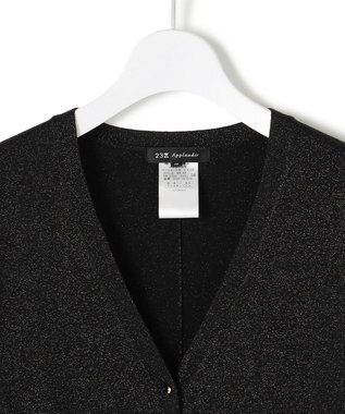 23区 S 【APPLAUDIR】コンパクト ドルマンスリーブ ラメカーディガン ブラック