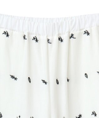 Green Parks ■ＥＳＣＡＲ　バイカラー刺繍ワイドイージーパン Off White