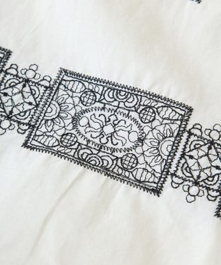 Green Parks ■ＥＳＣＡＲ　バイカラー刺繍ワイドイージーパン Off White