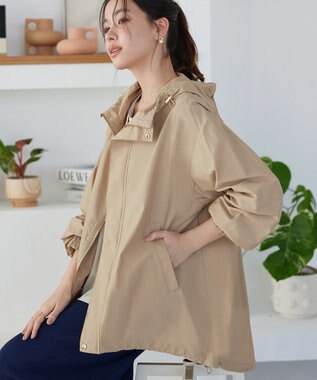 Tiaclasse L 撥水ドロストマウンテンパーカー ベージュ