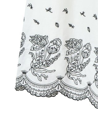 Green Parks ■ＥＳＣＡＲ　バイカラー刺繍ワイドイージーパン Off White