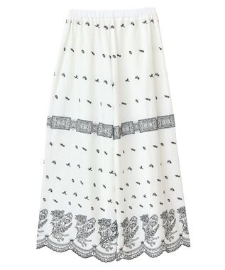 Green Parks ■ＥＳＣＡＲ　バイカラー刺繍ワイドイージーパン Off White