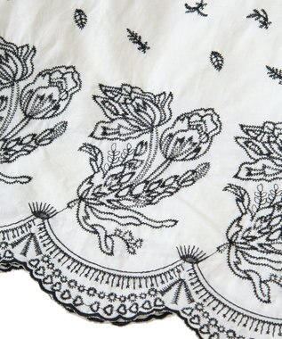 Green Parks ■ＥＳＣＡＲ　バイカラー刺繍ワイドイージーパン Off White