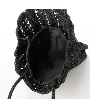 UNBILLION cachecache 切り替え松葉編みトートバッグ ブラック