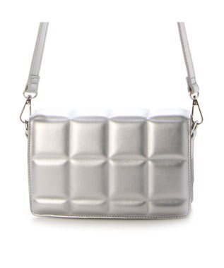 UNBILLION カシュカシュ cachecache / ブロック型押し2wayチェーンショルダー シルバー